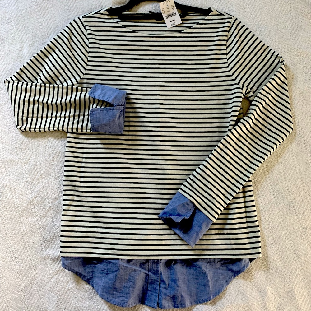 Layered pullover long sleeve JCrew shirt
